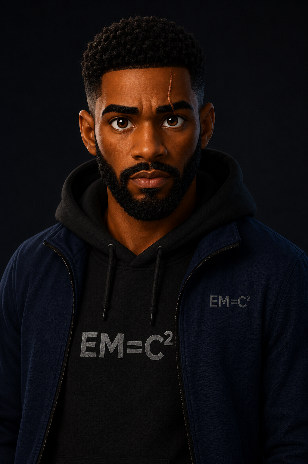 Control in the official character portrait representing calm self-control