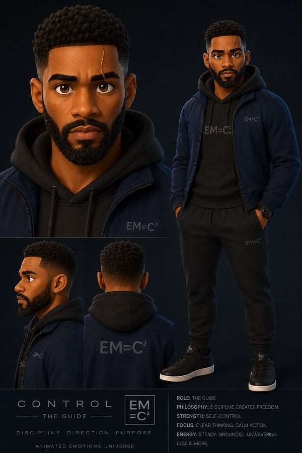 Control in the official character portrait representing calm self-control