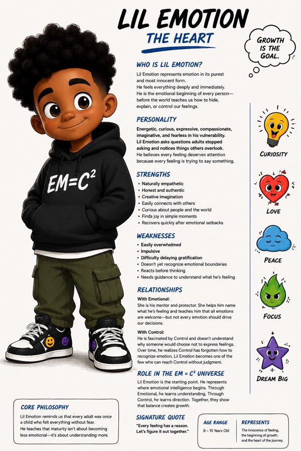 LiL Emotion wearing a black EM=C squared hoodie and olive cargo pants