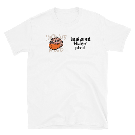 Controlled Mind Orange White Short-Sleeve Unisex T-Shirt